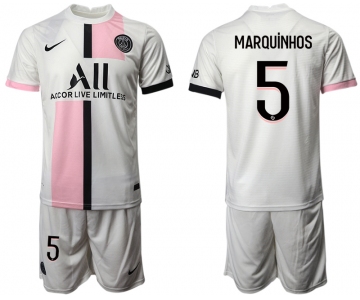 Men 2021-2022 Club Paris St German away white 5 Soccer Jersey