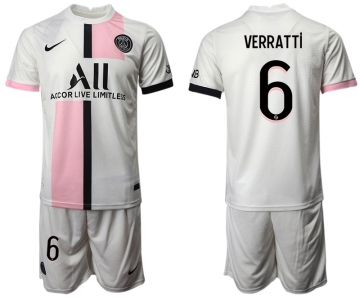 Men 2021-2022 Club Paris St German away white 6 Soccer Jersey