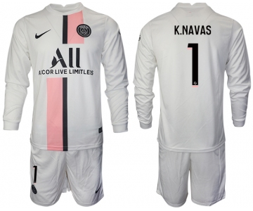 Men 2021-2022 Club Paris St German away white Long Sleeve 1 Soccer Jersey