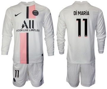 Men 2021-2022 Club Paris St German away white Long Sleeve 11 Soccer Jersey