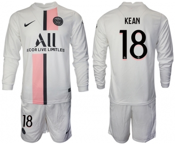 Men 2021-2022 Club Paris St German away white Long Sleeve 18 Soccer Jersey