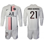 Men 2021-2022 Club Paris St German away white Long Sleeve 21 Soccer Jersey