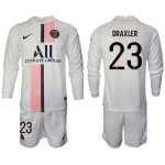 Men 2021-2022 Club Paris St German away white Long Sleeve 23 Soccer Jersey