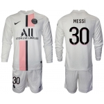 Men 2021-2022 Club Paris St German away white Long Sleeve 30 Soccer Jersey