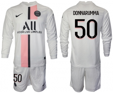 Men 2021-2022 Club Paris St German away white Long Sleeve 50 Soccer Jersey
