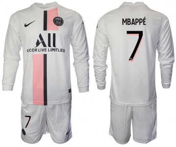 Men 2021-2022 Club Paris St German away white Long Sleeve 7 Soccer Jersey