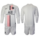 Men 2021-2022 Club Paris St German away white Long Sleeve blank Soccer Jersey