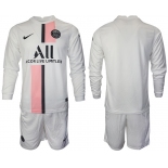 Men 2021-2022 Club Paris St German away white Long Sleeve blank Soccer Jersey