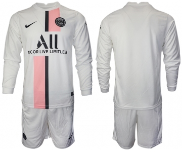 Men 2021-2022 Club Paris St German away white Long Sleeve blank Soccer Jersey