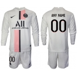 Men 2021-2022 Club Paris St German away white Long Sleeve customized Soccer Jersey