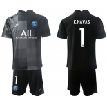 Men 2021-2022 Club Paris St German black goalkeeper 1 Soccer Jersey