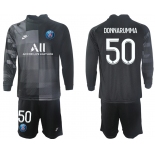 Men 2021-2022 Club Paris St German black goalkeeper Long Sleeve 50 Soccer Jersey