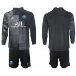 Men 2021-2022 Club Paris St German black goalkeeper Long Sleeve blank Soccer Jersey
