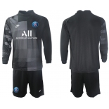 Men 2021-2022 Club Paris St German black goalkeeper Long Sleeve blank Soccer Jersey
