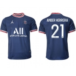Men 2021-2022 Club Paris St German home aaa version blue 21 Soccer Jersey