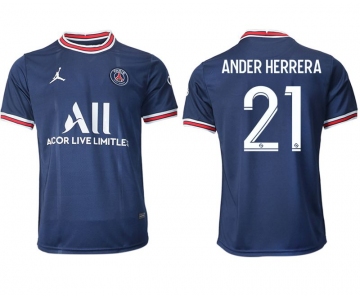 Men 2021-2022 Club Paris St German home aaa version blue 21 Soccer Jersey