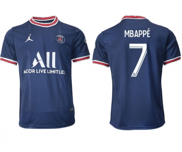 Men 2021-2022 Club Paris St German home aaa version blue 7 Soccer Jersey