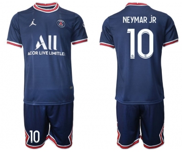 Men 2021-2022 Club Paris St German home blue 10 Soccer Jersey
