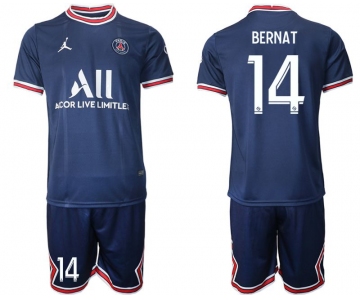Men 2021-2022 Club Paris St German home blue 14 Soccer Jersey