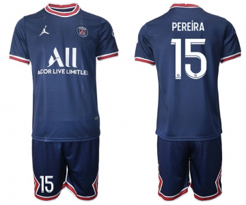 Men 2021-2022 Club Paris St German home blue 15 Soccer Jersey
