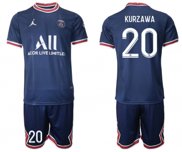 Men 2021-2022 Club Paris St German home blue 20 Soccer Jersey