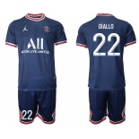 Men 2021-2022 Club Paris St German home blue 22 Soccer Jersey