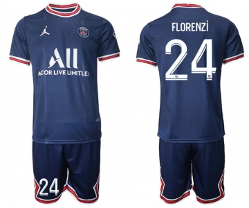 Men 2021-2022 Club Paris St German home blue 24 Soccer Jersey
