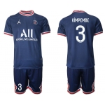 Men 2021-2022 Club Paris St German home blue 3 Soccer Jersey