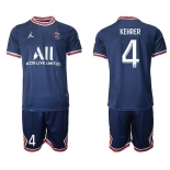 Men 2021-2022 Club Paris St German home blue 4 Soccer Jersey