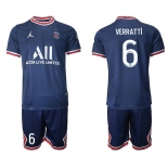 Men 2021-2022 Club Paris St German home blue 6 Soccer Jersey