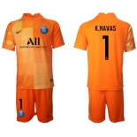 Men 2021-2022 Club Paris St German orange red goalkeeper 1 Soccer Jersey