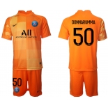 Men 2021-2022 Club Paris St German orange red goalkeeper 50 Soccer Jersey