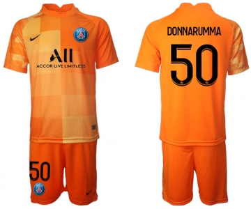 Men 2021-2022 Club Paris St German orange red goalkeeper 50 Soccer Jersey