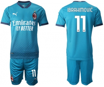 Men 2020-2021 club AC milan away 11 blue Soccer Jerseys