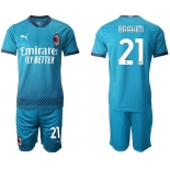 Men 2020-2021 club AC milan away 21 blue Soccer Jerseys
