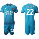 Men 2020-2021 club AC milan away 22 blue Soccer Jerseys1