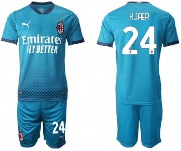 Men 2020-2021 club AC milan away 24 blue Soccer Jerseys