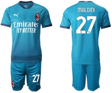 Men 2020-2021 club AC milan away 27 blue Soccer Jerseys