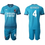 Men 2020-2021 club AC milan away 4 blue Soccer Jerseys