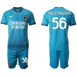 Men 2020-2021 club AC milan away 56 blue Soccer Jerseys