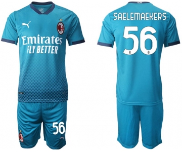 Men 2020-2021 club AC milan away 56 blue Soccer Jerseys
