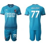 Men 2020-2021 club AC milan away 77 blue Soccer Jerseys