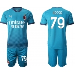 Men 2020-2021 club AC milan away 79 blue Soccer Jerseys