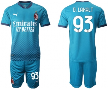 Men 2020-2021 club AC milan away 93 blue Soccer Jerseys
