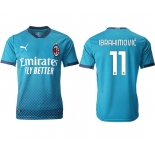 Men 2020-2021 club AC milan away aaa version 11 blue Soccer Jerseys