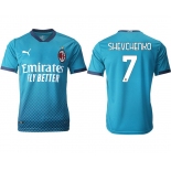 Men 2020-2021 club AC milan away aaa version 7 blue Soccer Jerseys