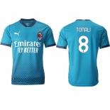 Men 2020-2021 club AC milan away aaa version 8 blue Soccer Jerseys