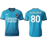 Men 2020-2021 club AC milan away aaa version 80 blue Soccer Jerseys