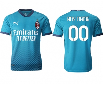 Men 2020-2021 club AC milan away aaa version customized blue Soccer Jerseys
