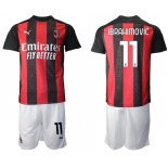 Men 2020-2021 club AC milan home 11 red Soccer Jerseys